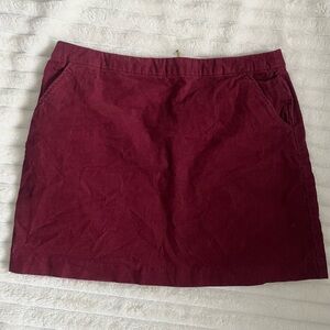 H&M Burgundy Mini Skirt Size 10 Cotton Stretch Fall Preppy
